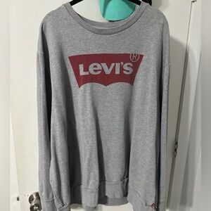 Levi's Gray Crewneck Sweater with Iconic Logo
